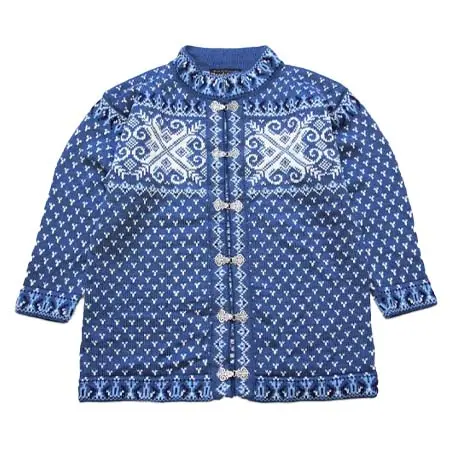 Nordstrikk(ノルドストリック) ノルディック柄 スタンドカラー ウールニット カーディガン M