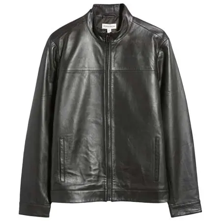 Nordstrom(ノードストローム) Stand Collar Leather Bomber Jacket