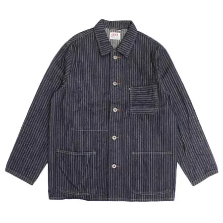 ONI DENIM(オニデニム) 鬼デニム12oz針抜きジャガードストライプデニムカバーオール
