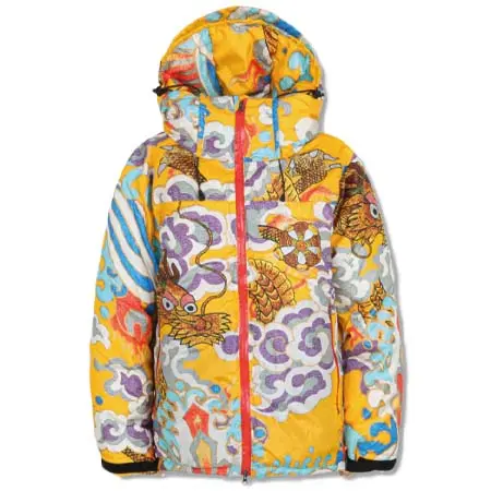 Pagong(パゴン) 歌舞伎柄 メンズ・ダウンジャケット＜意休の龍/黄色＞