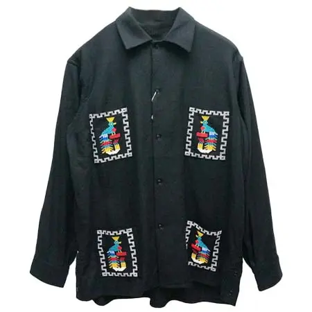PENNEY’S(ペニーズ) 長袖シャツ GUATEMALA SHIRT グアテマラシャツ 刺繍 J.C PENNEY ブラック 黒 BLACK