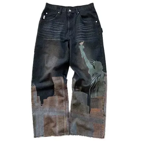 Perushu(ペルーシュ) New York City printed wide denim ニューヨークシティプリントワイドデニム