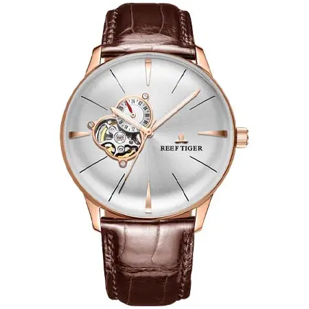 REEF TIGER(リーフタイガー) Luxury Rose Gold Reef Tiger Classic Glory Men’s Automatic Dress Watches