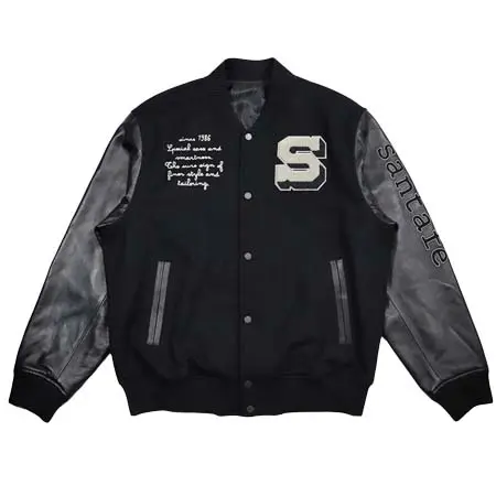 Santa fe(サンタフェ) santafe sheepskin leather sleeves baseball Jacket