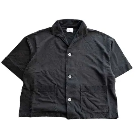scair(スケアー) Beach Shirt/リネンパイルビーチシャツ(BLACK)