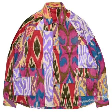 sillage(シラージ) big pocket overshirt thai silk five