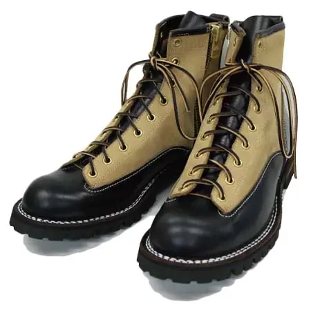 SLOW WEAR LION(スローウェアライオン) SWL [OB-8223H]クロムエクセルレザーレーストゥトゥ6インチレースアップブーツ　ビブラムソール#100　BLACK × SAND