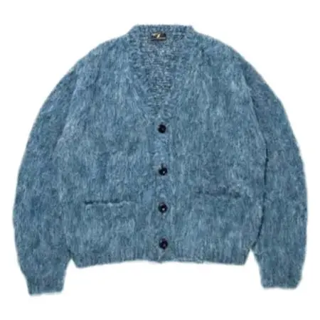 STRANGE TRIP(ストレンジトリップ) MIX MOHAIR CARDIGAN(モヘアカーディガン) BLUE×GRAY