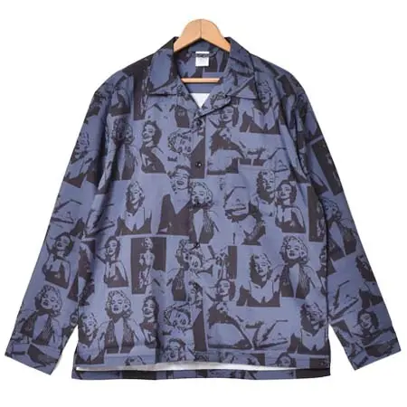 TEMPTATION(テンプテーション) マリリンモンロー 総柄 オープンカラー 長袖シャツ