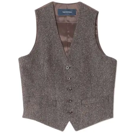 TRANS CONTINENTS(トランスコンチネンツ) シルク混ホームスパン　セットアップベスト　グレー
