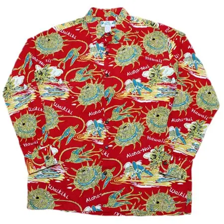 TWO PALMS(トゥーパームス) 長袖アロハシャツ L/S Hula Hat