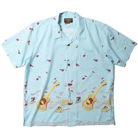 UNIVERD72(ユニバードセブンティーツー) 41237 POLYESTER ALOHA SHIRT (GUITER)
