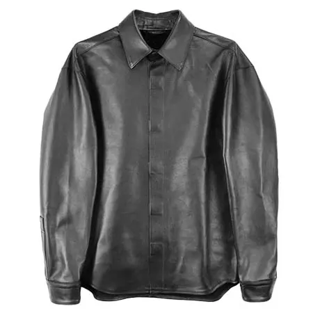 VUJA DE(ヴジャデ) Dean Leather Affix Shirt in Waxed Baby Calf