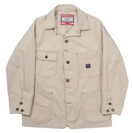 WORKERS(ワーカーズ) SUPER BIG CAT Jacket, 10 oz White Denim
