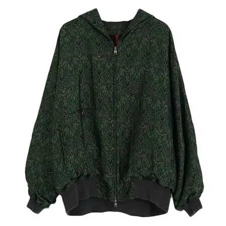 YANTOR(ヤントル) Persian Hand-Jacquard Hoodie Blouson[Y225BL03/GREEN]