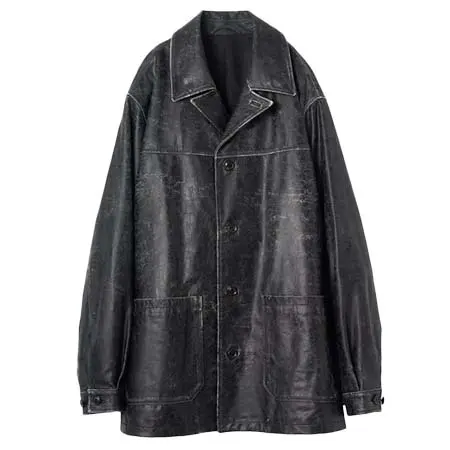 YOKE(ヨーク) CRACKED GOAT LEATHER CAR COAT