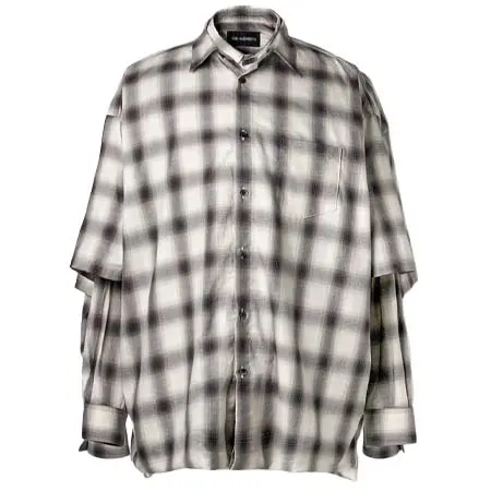 YUKI HASHIMOTO(ユウキハシモト) Ex. DOUBLE LAYERED SHIRTS OMBRE CHECK
