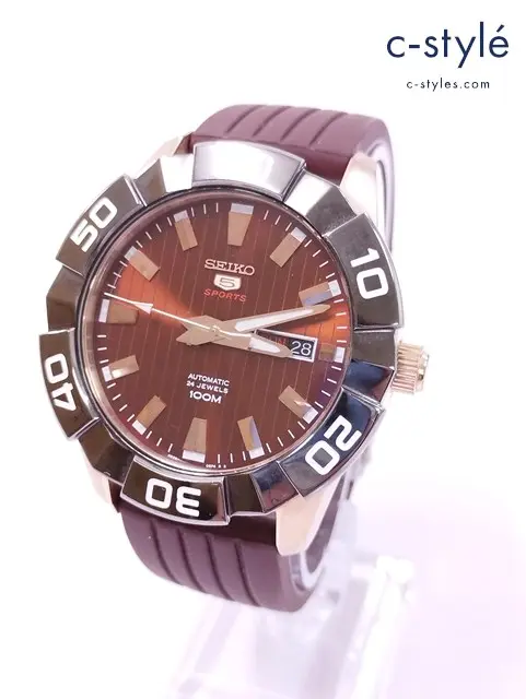 SEIKO セイコー 腕時計 シルバー×ブラウン 5 Sports 4R36-05N0 自動巻き 6N0326