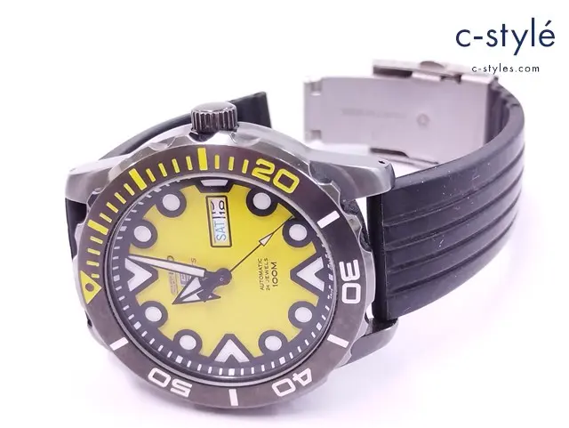 SEIKO セイコー 腕時計 シルバー×イエロー 5 Sports 4R36-04Z0 自動巻き
