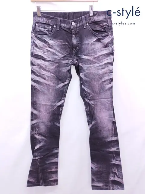TORNADO MART トルネードマート デニムパンツ L パープル系 ペンキ加工