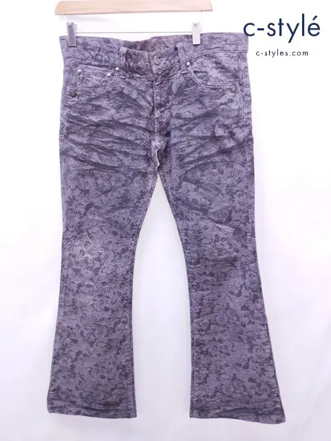 TORNADO MART トルネードマート デニムパンツ L パープル系 総柄