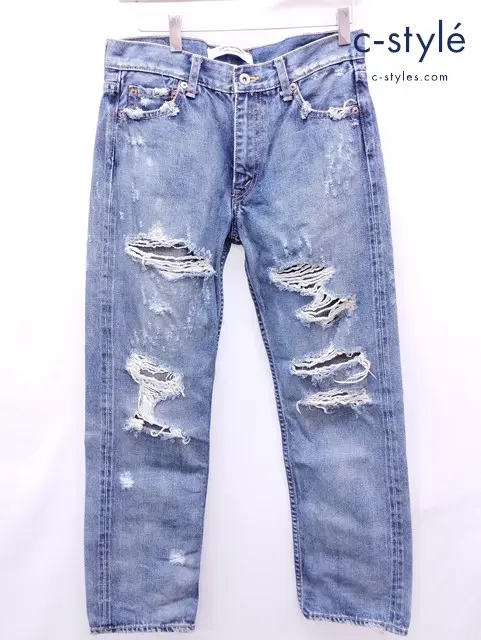 JUNYA WATANABE COMME des GARCONS デニムパンツ M インディゴ JP-P055 ダメージ加工 綿100％