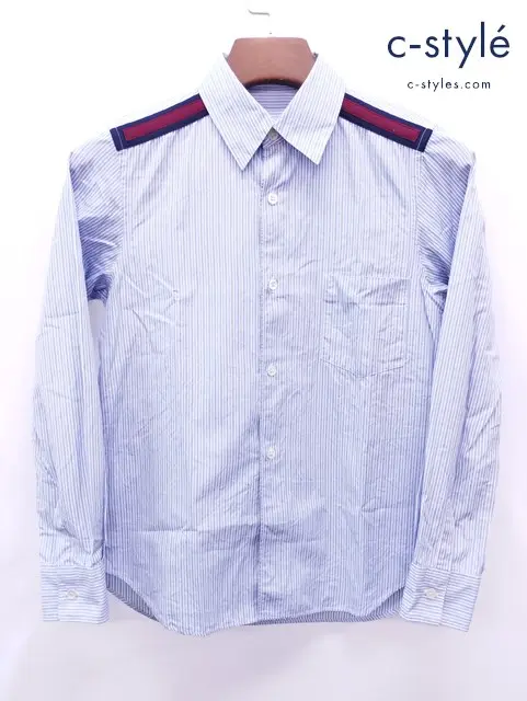 COMME des GARCONS コムデギャルソン シャツ SS ブルー×ホワイト 綿100％ レディース