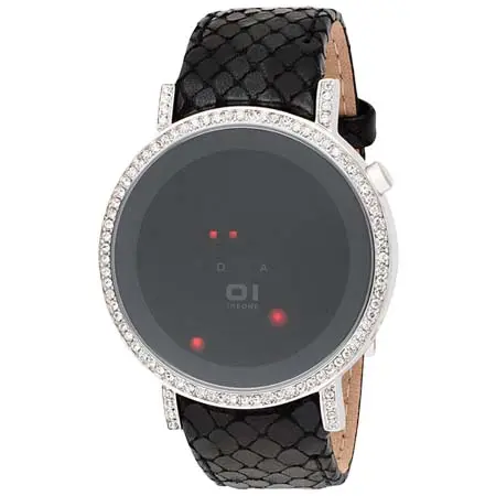 01 THE ONE(ゼロワンジワン) Women ‘s ors513r1 Odins Rage Crystal AccentedレッドLED Leather Watch