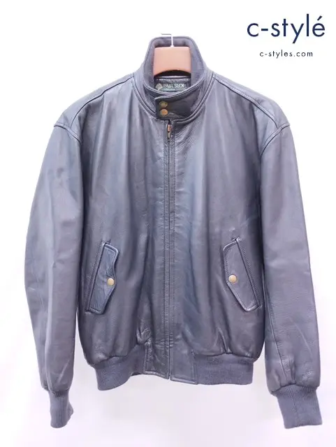 PAIR SLOPE ペアスロープ レザーハリントンジャケット L ブラック ジップアップ