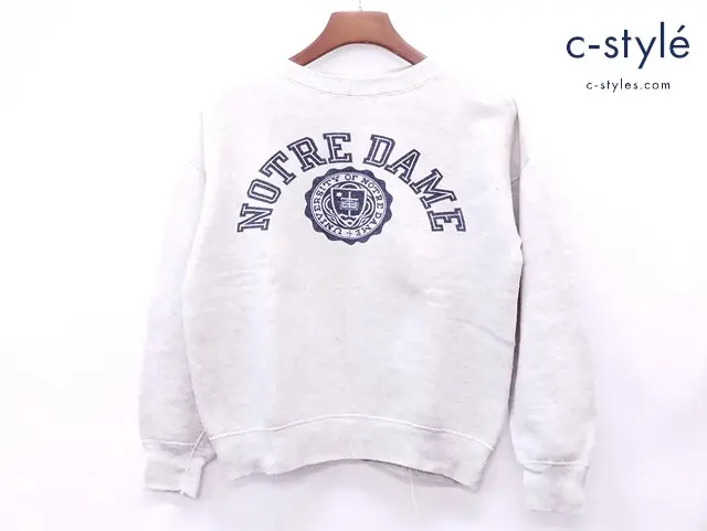 Champion チャンピオン 2段プリントスウェット M アイボリー系 NOTRE DAME