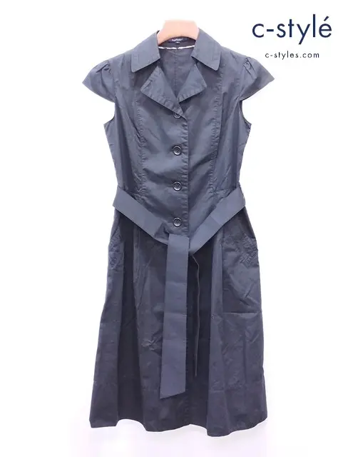 BURBERRY LONDON バーバリーロンドン ノースリーブワンピース 38 ブラック FMD47-542-09 レディース