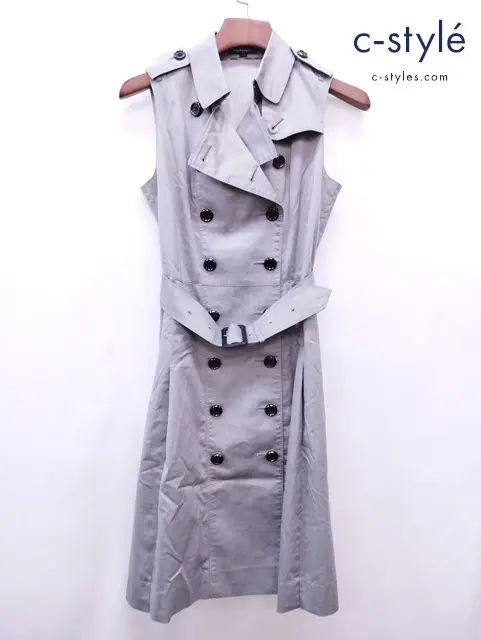 BURBERRY LONDON バーバリーロンドン ノースリーブコート 38 グレー B1J24-164-07 レディース