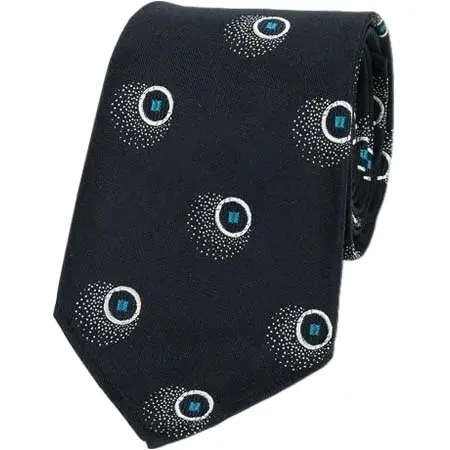 ALAN SMITHEE(アランスミシー) ハンドメイド スフォデラート 刺繍 シルクネクタイ 暗紺