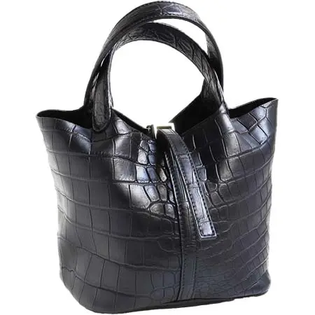 ALFREDO BERETTA(アルフレッドベレッタ) ハンドバッグ ポロサス クロコダイル ブラック [alf00020]