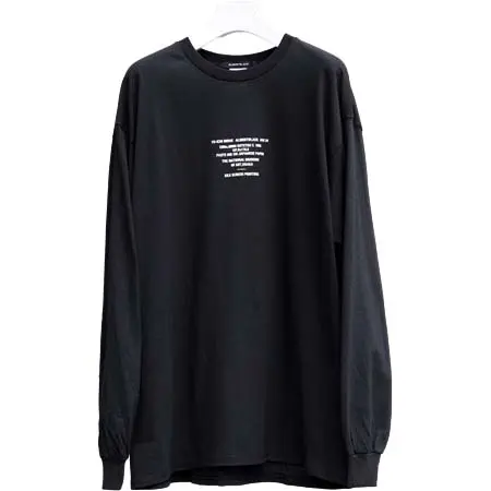 ALMOSTBLACK(オールモストブラック) ALMOSTBLACK “CREW NECK PRINT LONG T” – BLACK