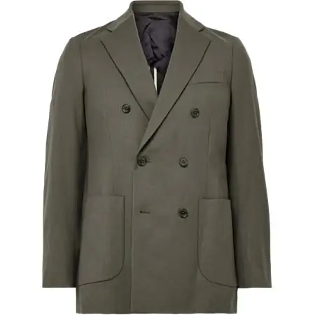 Altea(アルテア) Lloyd Slim-Fit Double-Breasted Worsted Virgin Wool-Blend Twill Blazer