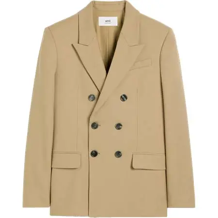 AMI Alexandre Mattiussi(アミアレクサンドルマテュッシ) ソフトウールギャバジン ダブルブレスト ジャケット