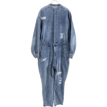 ANGENEHM(アンゲネーム) Used processing denim all-in-one デニムオールインワン(AG03-073ace)
