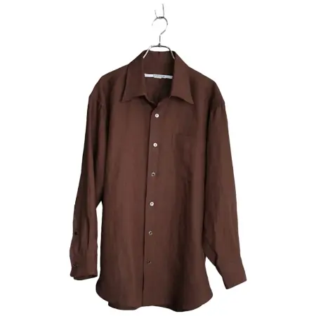 ANSNAM(アンスナム) プレーンシャツ(Linen/Brown)