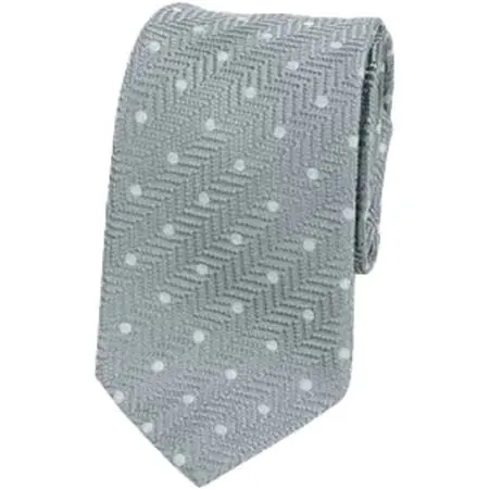 ATIEYA(アタイヤ) ヘリンボーン×ドット シルクネクタイ