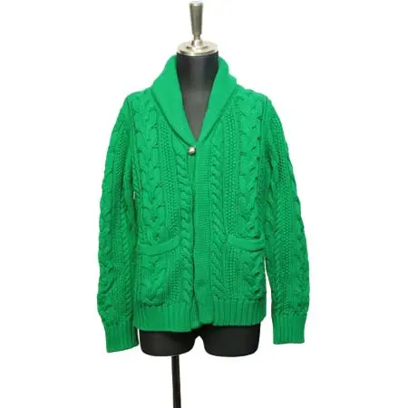 ATTACK THE MIND7(アタックザマインドセブン) 9200 ケーブルショールカーディガン GREEN