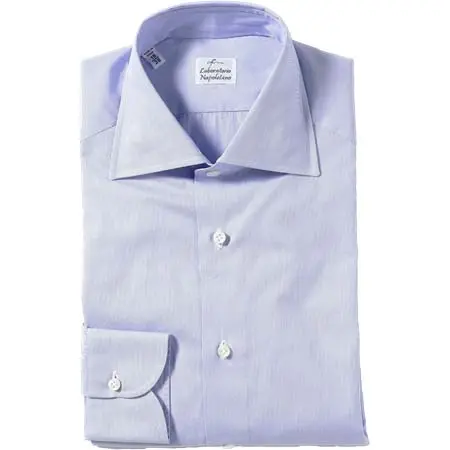 Avino Laboratorio Napoletano(アヴィーノラボラトリオナポレターノ) ヘアラインストライプ ワイドカラー シャツ