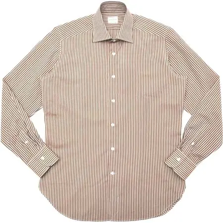 Bagutta(バグッタ) コットンリネンロンドンストライプセミワイドカラーシャツ 389GL/09072