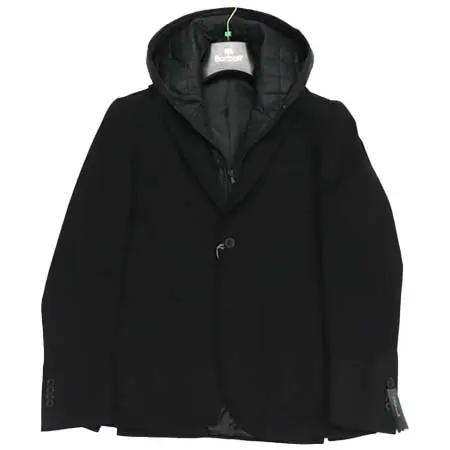 Barbati(バルバッティ) ヴィスコース 着脱式フードジャケット ブラック