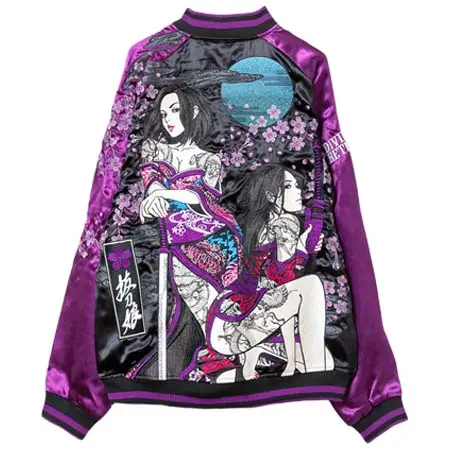 抜刀娘(バットウムスメ) “月光決闘”総刺繍 リバーシブル スカジャン