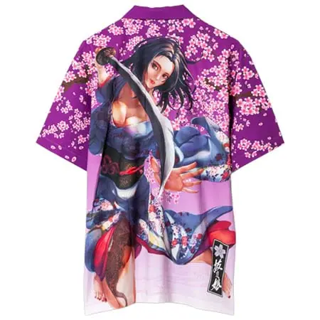 抜刀娘(バットウムスメ) “凛：桜吹雪”昇華転写プリント グラデーション シャツ