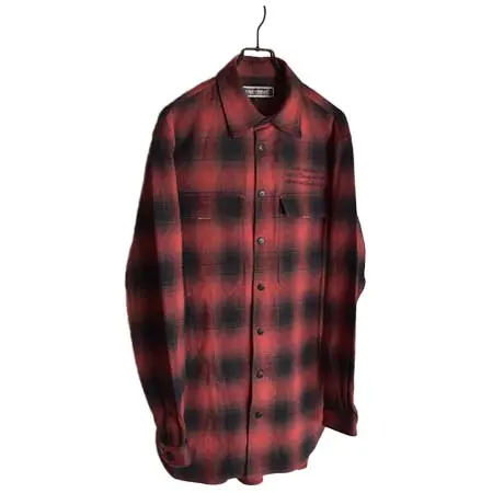 beauty:beast(ビューティビースト) オンブレチェックロングシャツジャケット”レッドチェック”