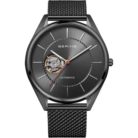 BERING(ベーリング ) AUTOMATIC OPEN HEART 16743-377（ベーリング メンズ 機械式腕時計 オートマチック オープンハート グレー）