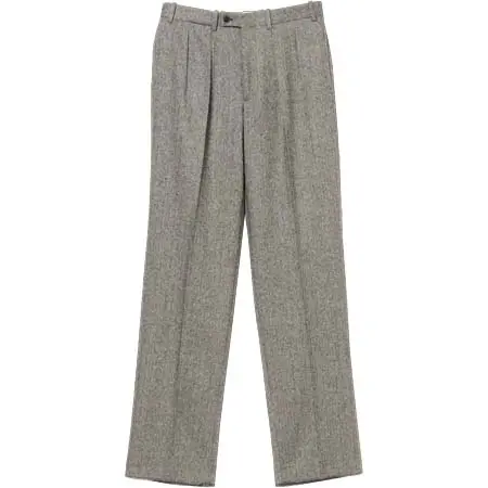 BERNARD ZINS(ベルナールザンス) BAC ヘリンボーン 2プリーツ ワイドスラックス