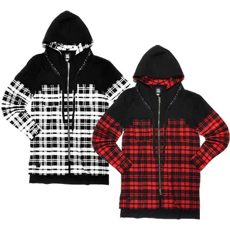 BLACK KAVIAR(ブラックキャビア) CHECK HOOD JACKET (切り返しチェックフードジャケット) “AVICII”